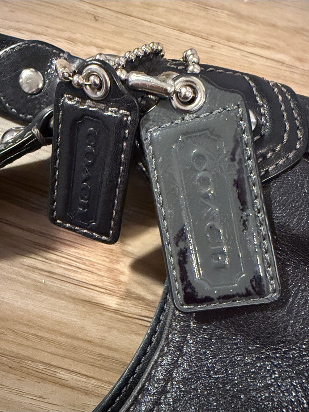 Coach Black Leather Double-Handle Shoulder Bag - Picture 2 of 14